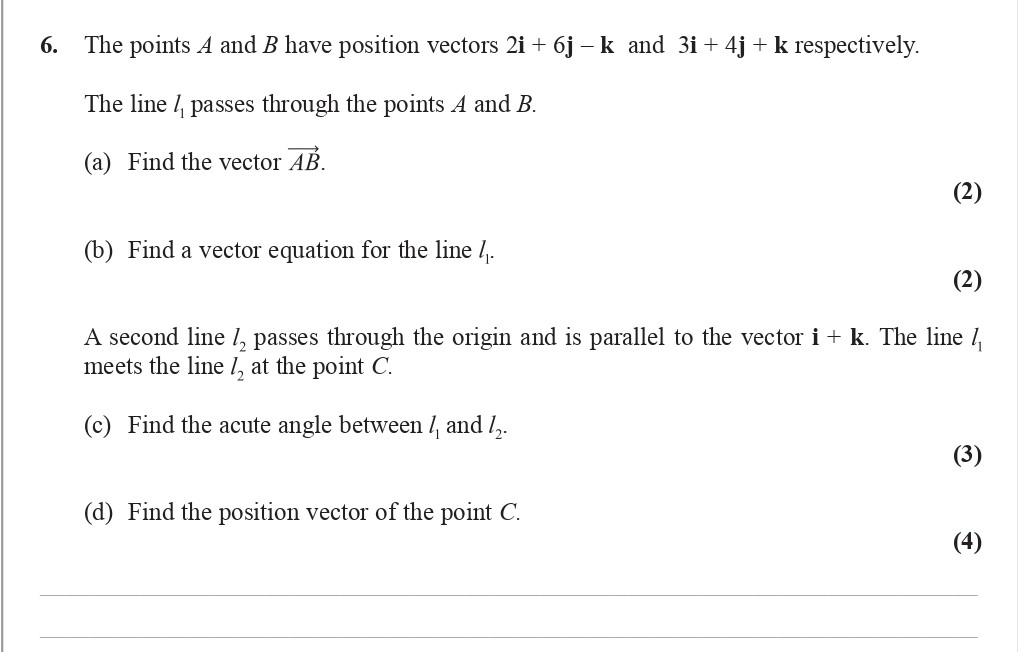 The-points-A-and-B-have-position-vectors-$2i-+-6j---k$-and-$3i-+-4j-+-k$-respectively-Edexcel-A-Level Maths Pure-Question 7-2008-Paper 8.png